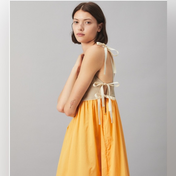 NWT Tory Burch Colorblock Tie-Shoulder Maxi Dress - Picture 2 of 8